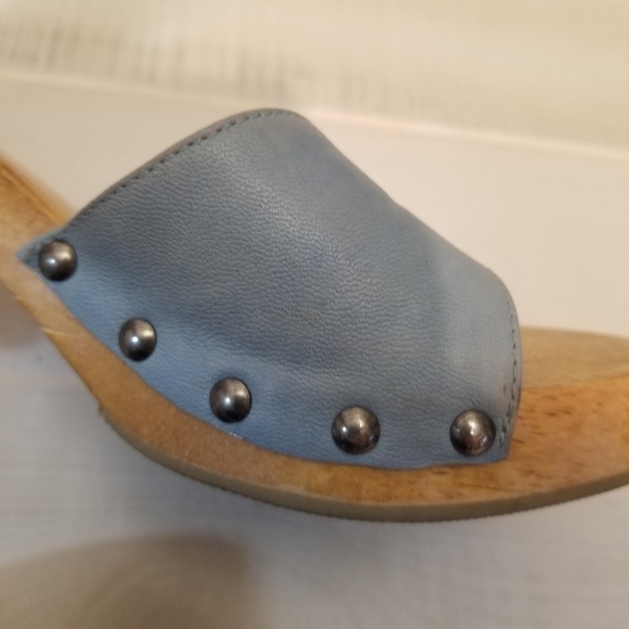 {7} MIA Y2K Retro Wooden Leather Slide On Sandals - Picture 2 of 8